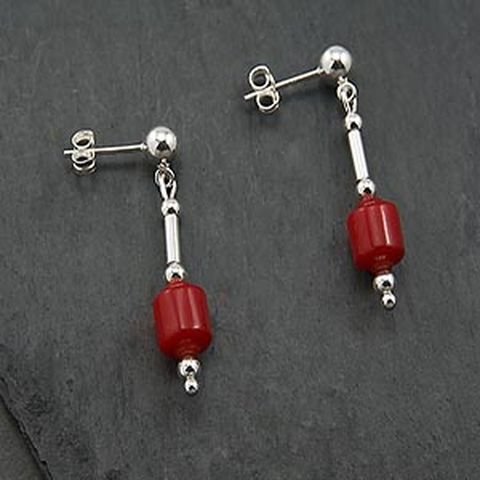 Castaway Red Coral Earrings